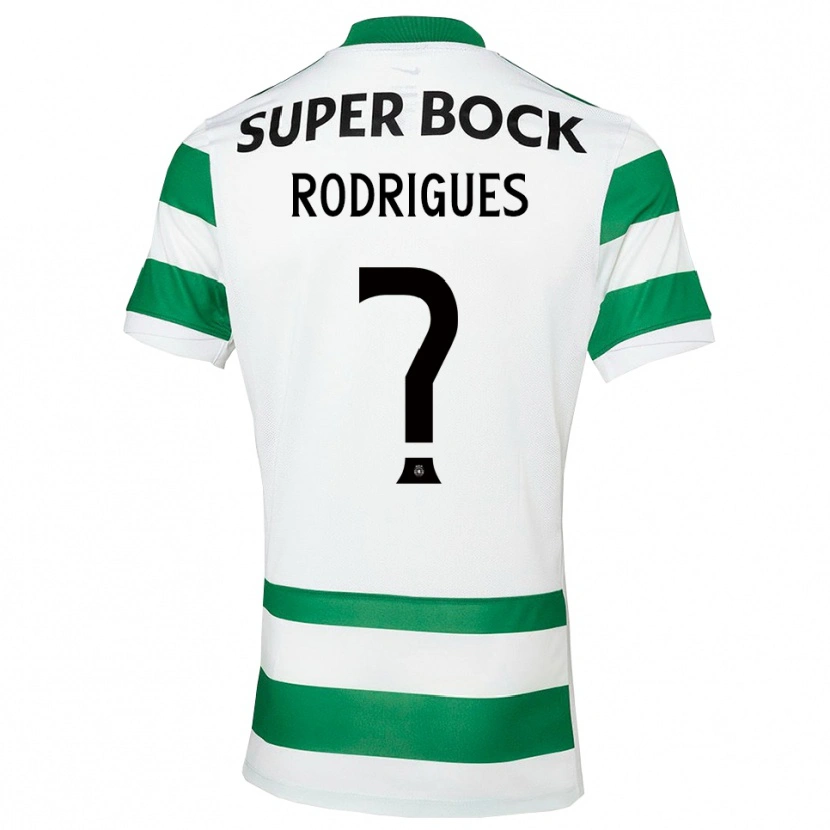 Danxen Børn João Rodrigues #0 Grøn Hvid Hjemmebane Spillertrøjer 2025/26 Trøje T-Shirt