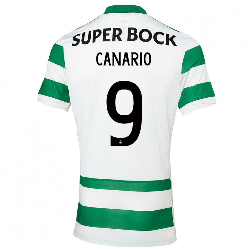 Danxen Børn Francisco Canário #9 Grøn Hvid Hjemmebane Spillertrøjer 2025/26 Trøje T-Shirt