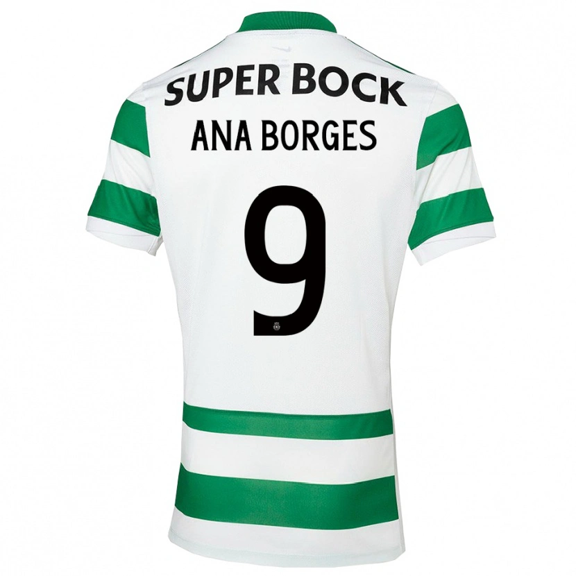 Danxen Børn Ana Catarina Marques Borges #9 Grøn Hvid Hjemmebane Spillertrøjer 2025/26 Trøje T-Shirt