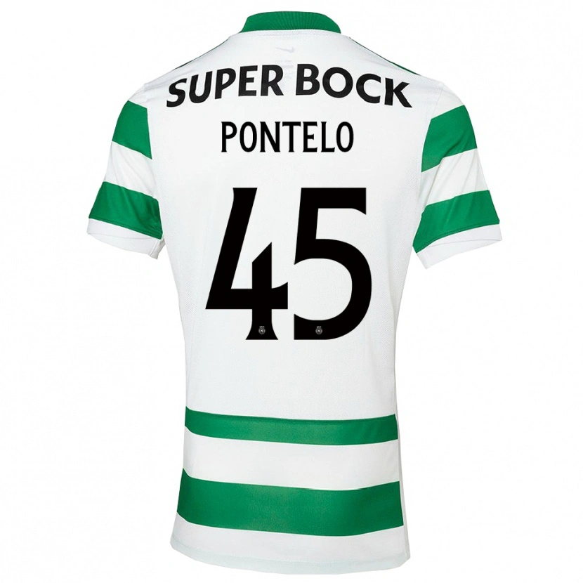 Danxen Børn Rafael Pontelo #45 Grøn Hvid Hjemmebane Spillertrøjer 2025/26 Trøje T-Shirt