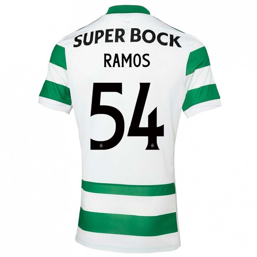 Danxen Børn Bruno Ramos #54 Grøn Hvid Hjemmebane Spillertrøjer 2025/26 Trøje T-Shirt