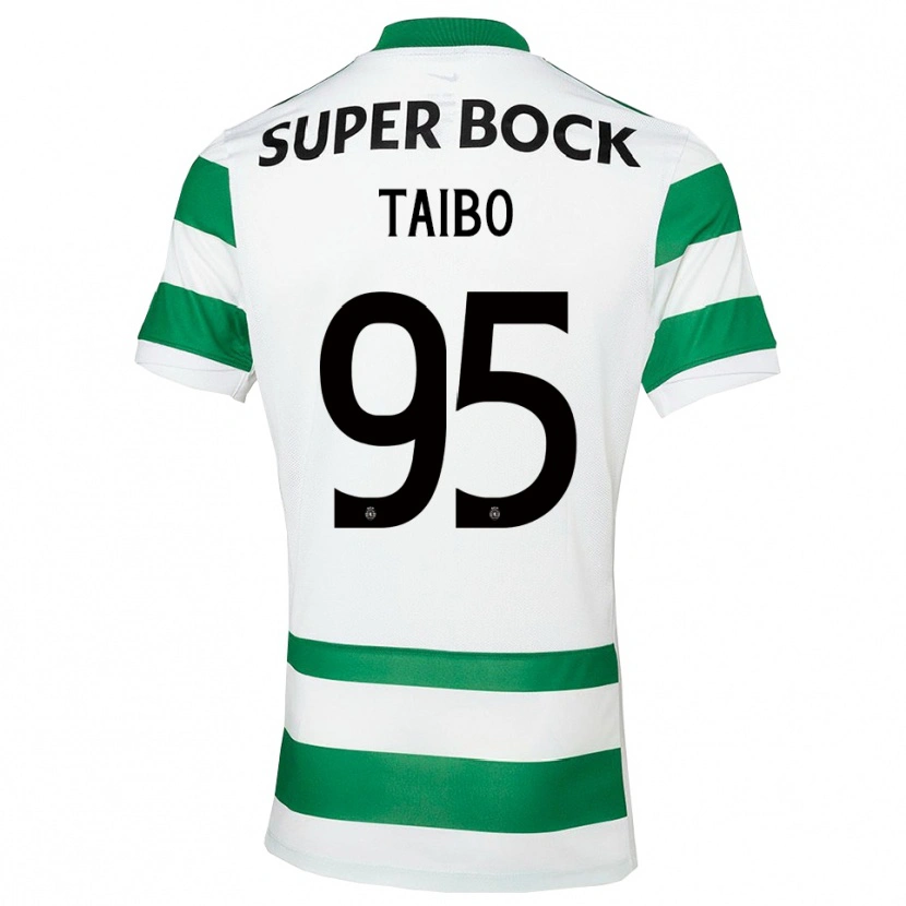 Danxen Børn Lucas Taibo #95 Grøn Hvid Hjemmebane Spillertrøjer 2025/26 Trøje T-Shirt