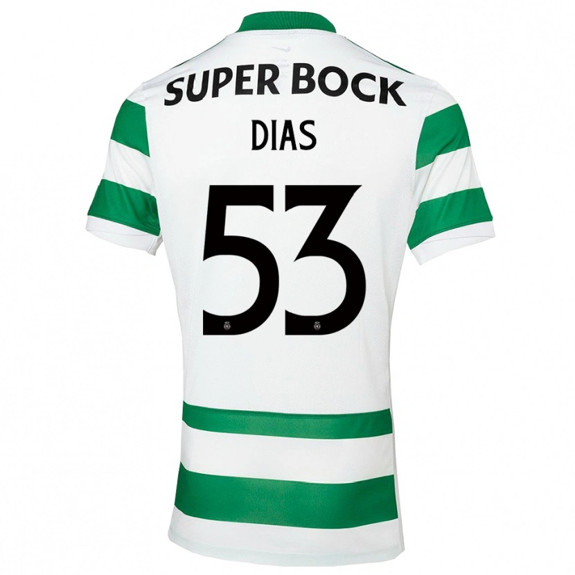 Danxen Børn Rodrigo Dias #53 Grøn Hvid Hjemmebane Spillertrøjer 2025/26 Trøje T-Shirt