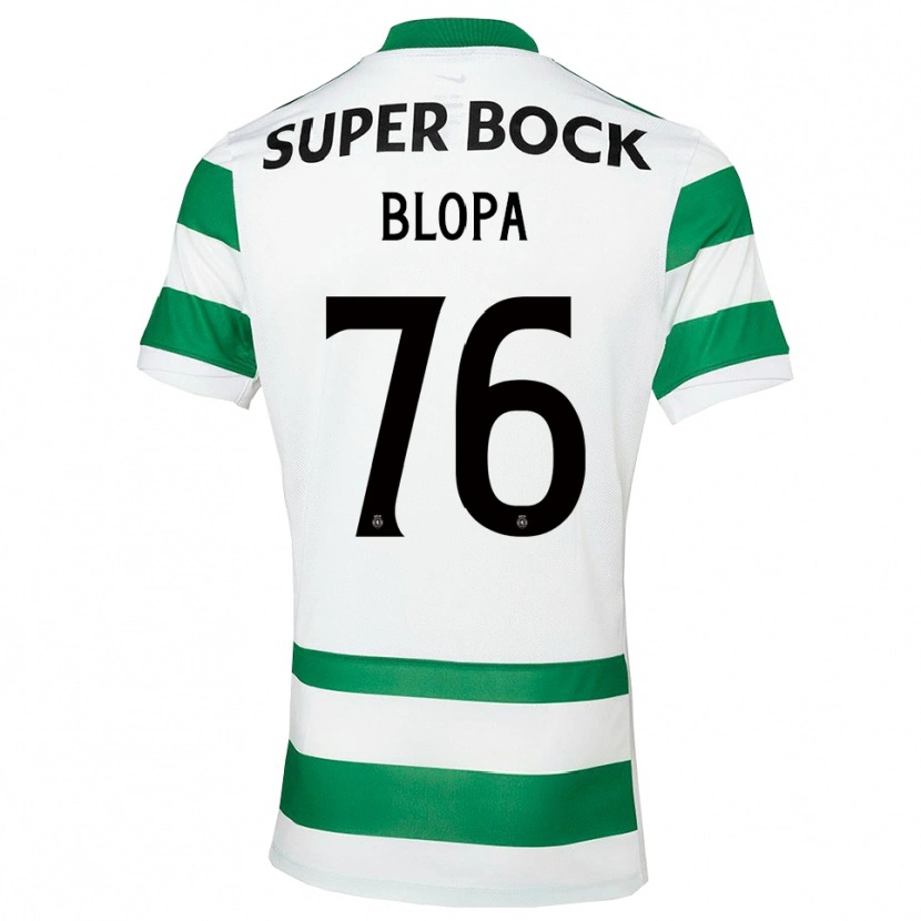 Danxen Børn Salvador Blopa #76 Grøn Hvid Hjemmebane Spillertrøjer 2025/26 Trøje T-Shirt