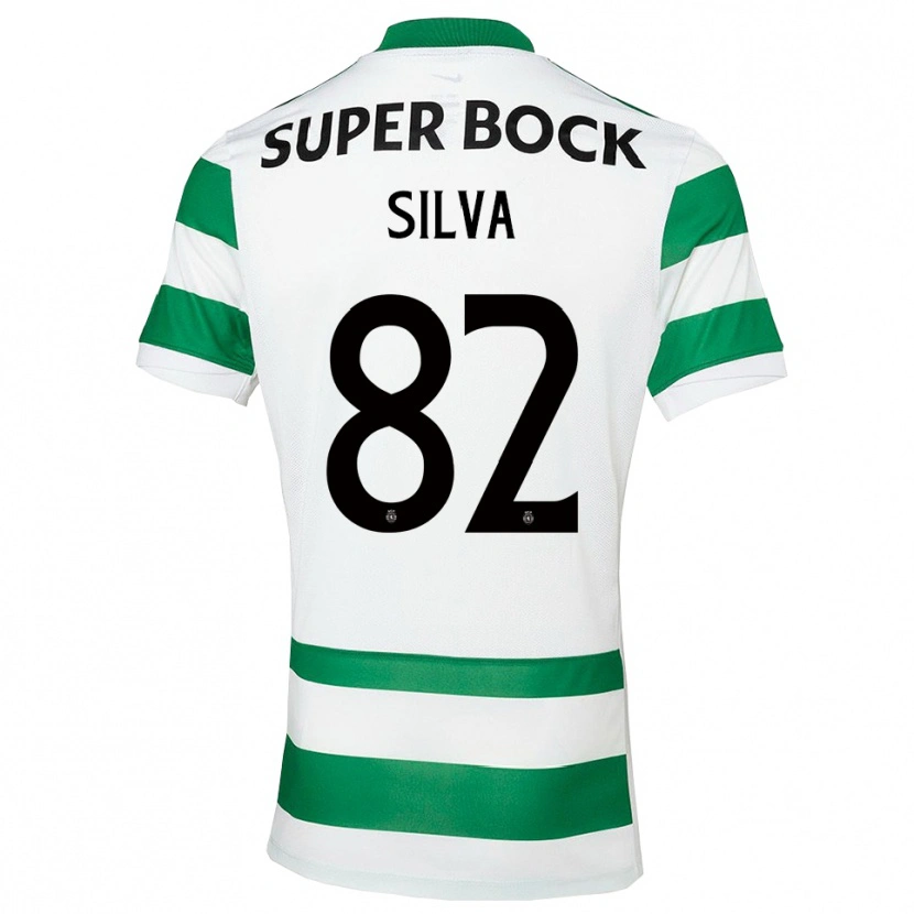 Danxen Børn Gabriel Silva #82 Grøn Hvid Hjemmebane Spillertrøjer 2025/26 Trøje T-Shirt
