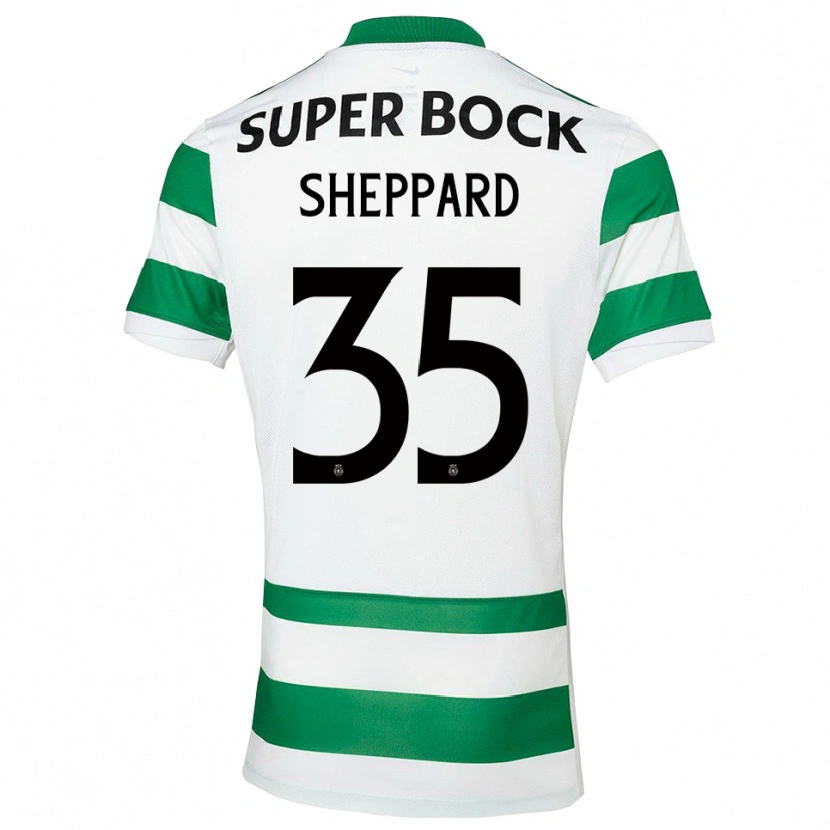 Danxen Børn Catriona Sheppard #35 Grøn Hvid Hjemmebane Spillertrøjer 2025/26 Trøje T-Shirt