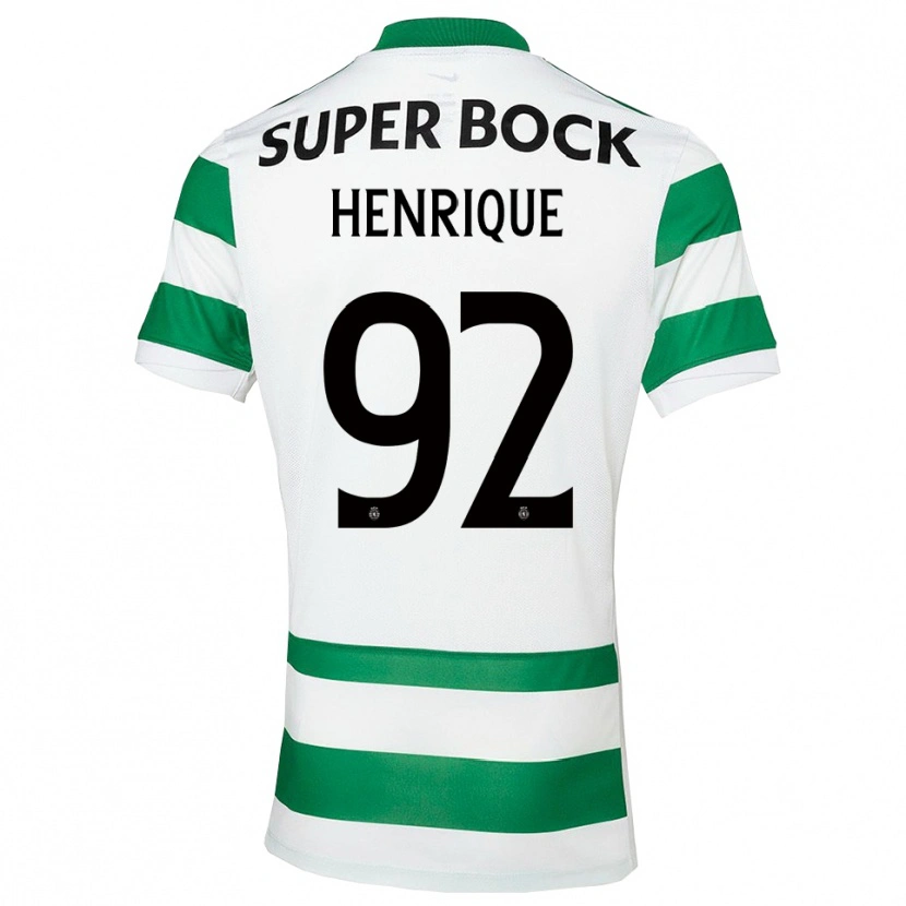 Danxen Børn Eduardo Henrique #92 Grøn Hvid Hjemmebane Spillertrøjer 2025/26 Trøje T-Shirt