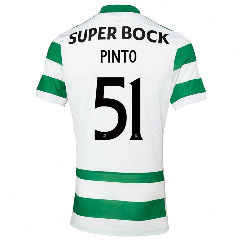 Danxen Børn Diogo Pinto #51 Grøn Hvid Hjemmebane Spillertrøjer 2025/26 Trøje T-Shirt