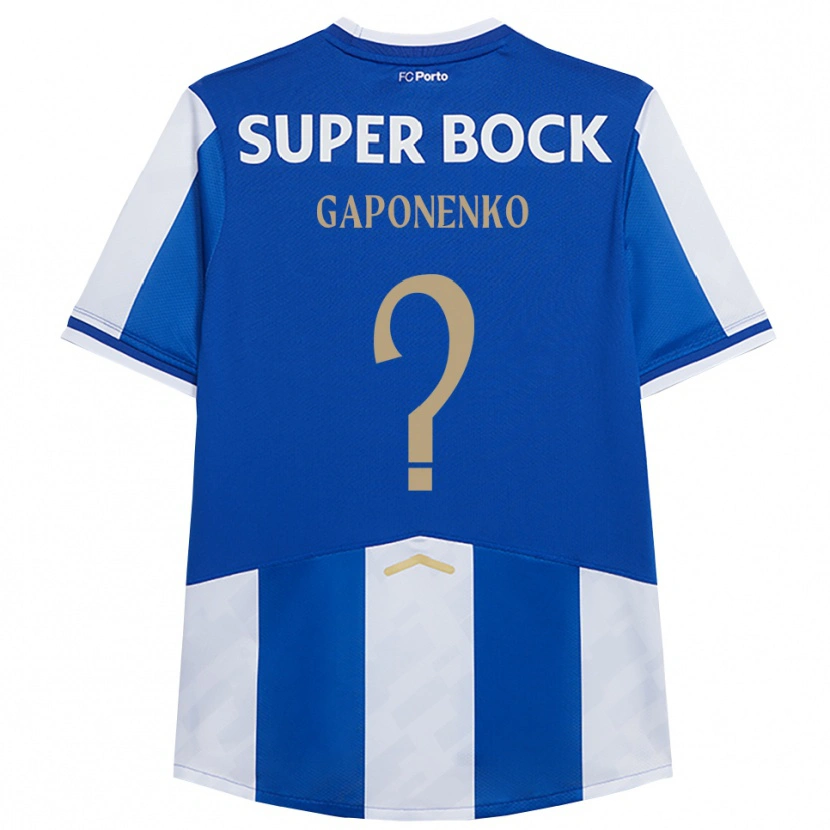 Danxen Børn Artem Gaponenko #0 Blå Hvid Hjemmebane Spillertrøjer 2025/26 Trøje T-Shirt