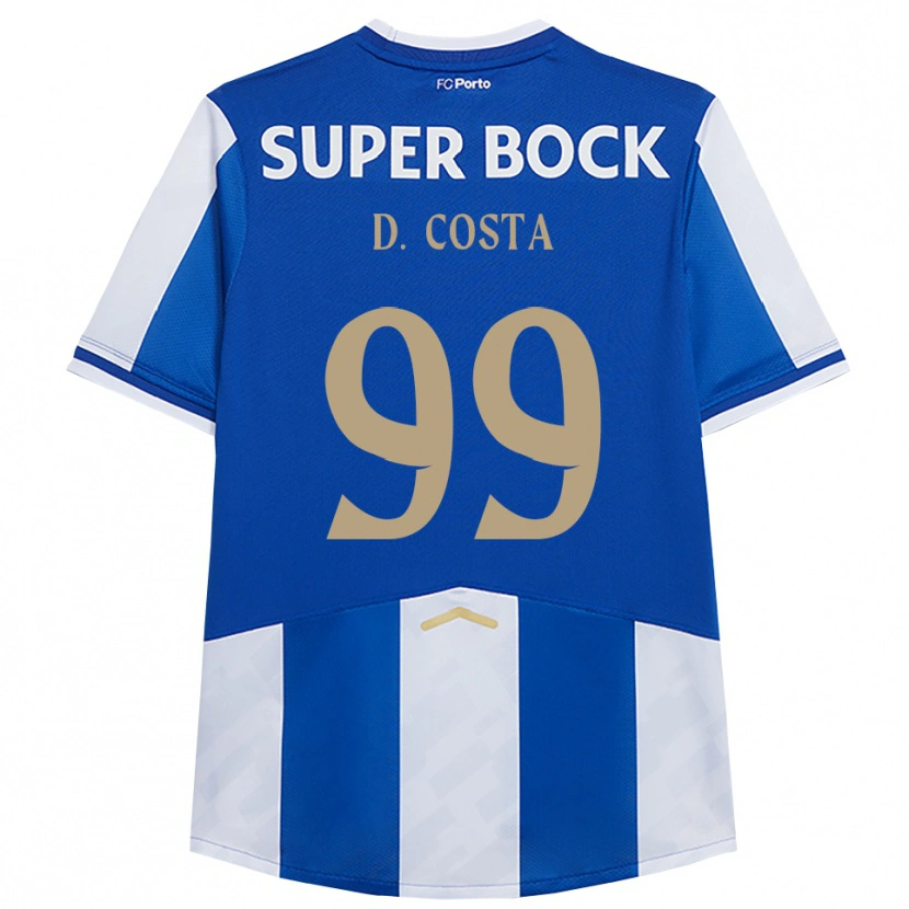 Danxen Børn Diogo Costa #99 Blå Hvid Hjemmebane Spillertrøjer 2025/26 Trøje T-Shirt