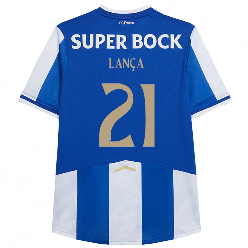 Danxen Børn Gabriel Lança #21 Blå Hvid Hjemmebane Spillertrøjer 2025/26 Trøje T-Shirt