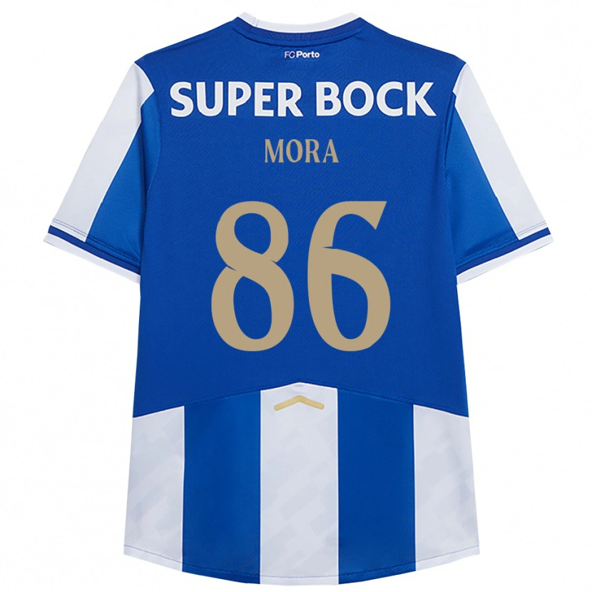 Danxen Børn Rodrigo Mora #86 Blå Hvid Hjemmebane Spillertrøjer 2025/26 Trøje T-Shirt