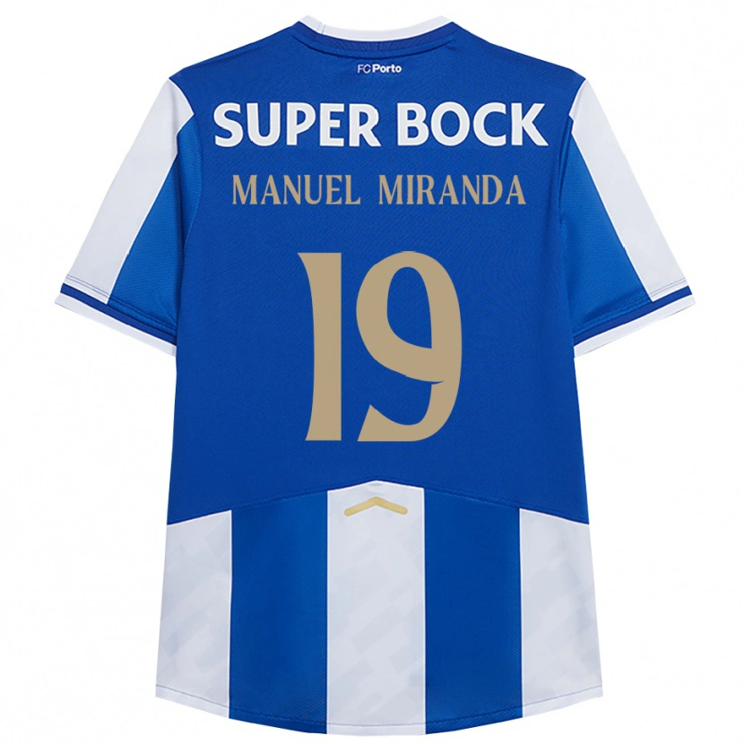 Danxen Børn Manuel Miranda #19 Blå Hvid Hjemmebane Spillertrøjer 2025/26 Trøje T-Shirt