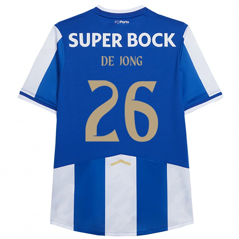Danxen Børn Luuk De Jong #26 Blå Hvid Hjemmebane Spillertrøjer 2025/26 Trøje T-Shirt