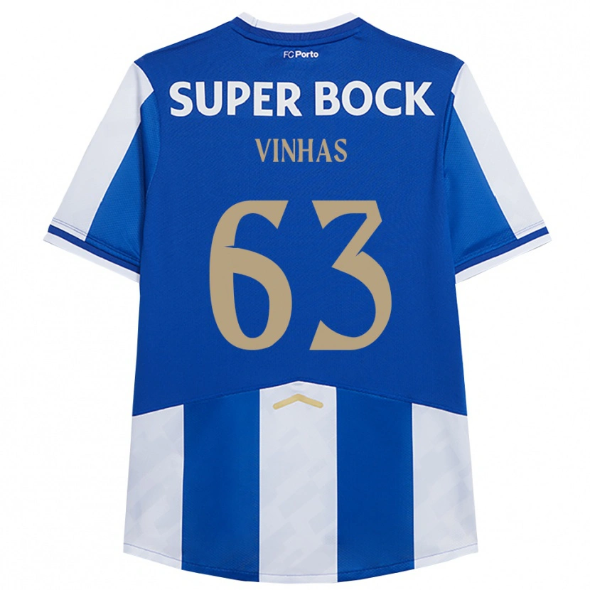 Danxen Børn David Vinhas #63 Blå Hvid Hjemmebane Spillertrøjer 2025/26 Trøje T-Shirt