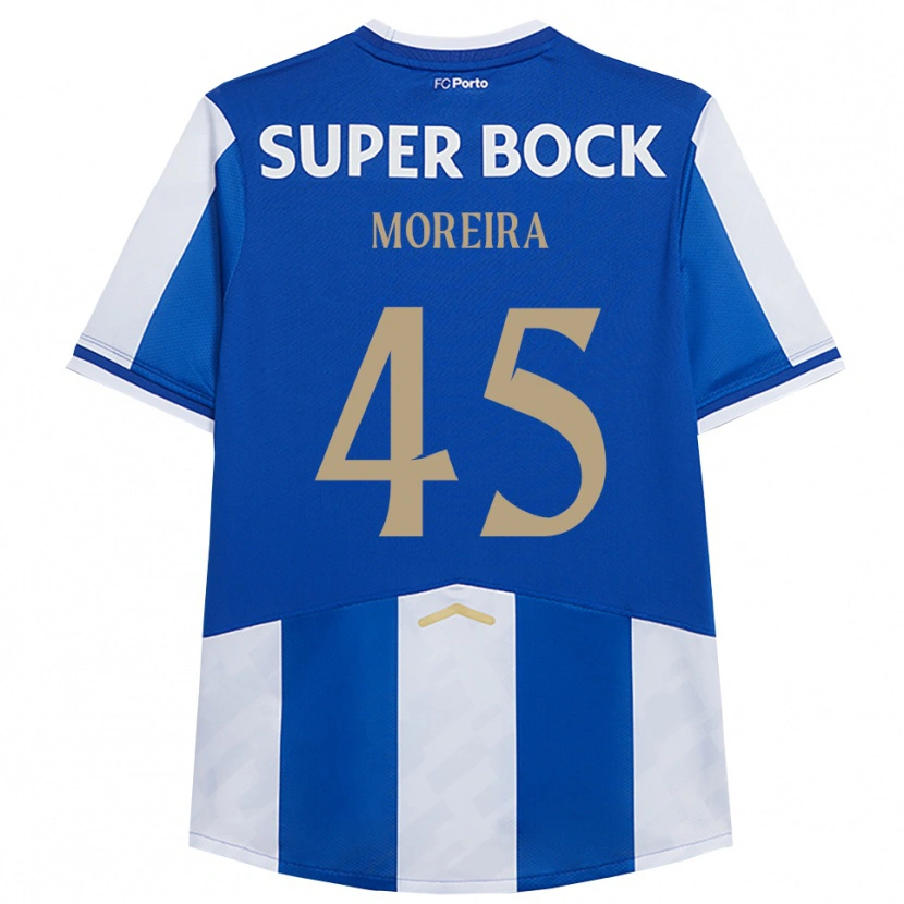 Danxen Børn João Moreira #45 Blå Hvid Hjemmebane Spillertrøjer 2025/26 Trøje T-Shirt