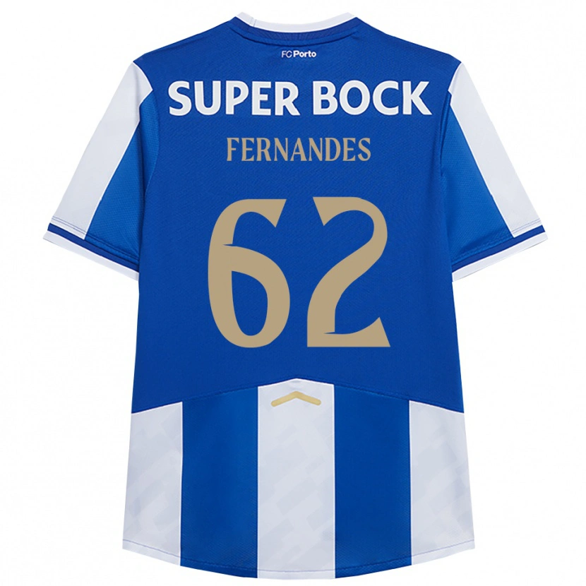 Danxen Børn Rodrigo Fernandes #62 Blå Hvid Hjemmebane Spillertrøjer 2025/26 Trøje T-Shirt