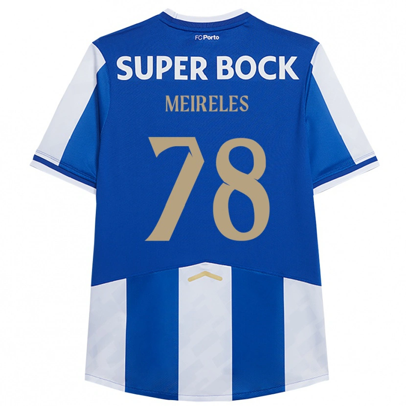 Danxen Børn Jorge Meireles #78 Blå Hvid Hjemmebane Spillertrøjer 2025/26 Trøje T-Shirt