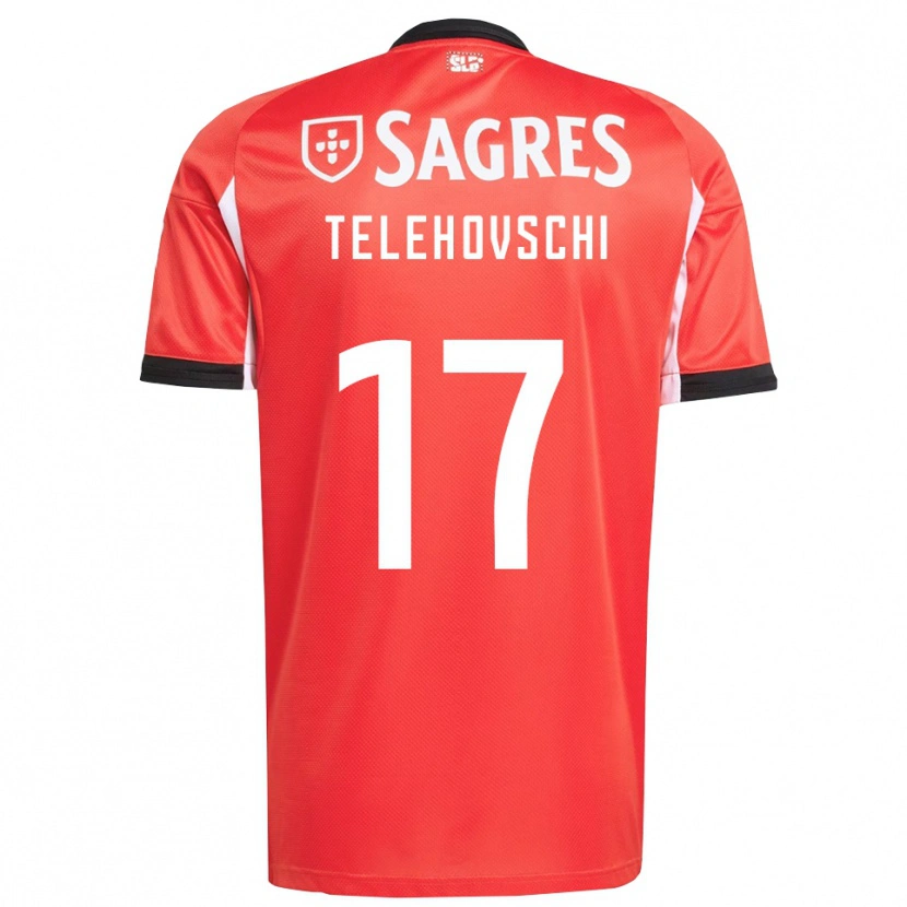 Danxen Børn Dinis Telehovschi #17 Rød Hvid Hjemmebane Spillertrøjer 2025/26 Trøje T-Shirt