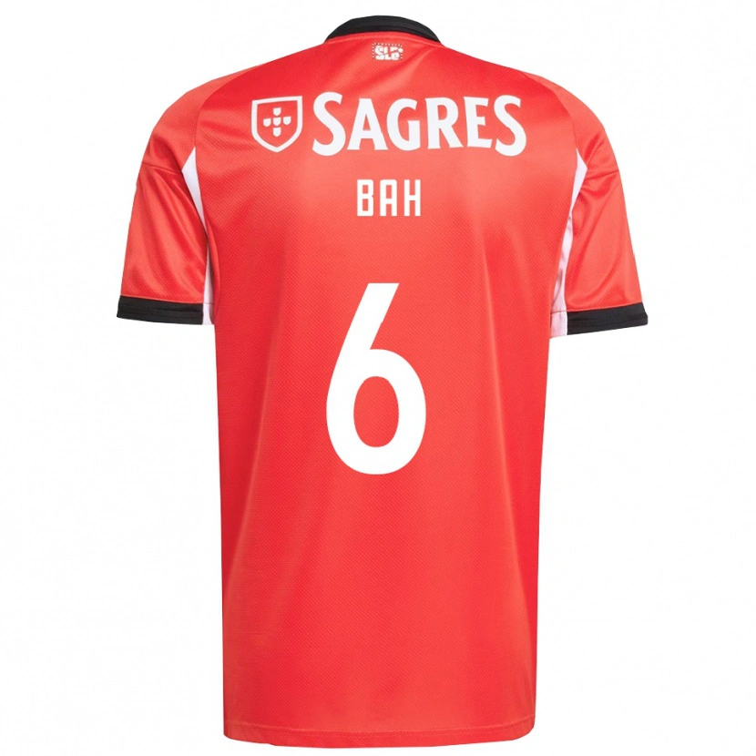 Danxen Børn Alexander Bah #6 Rød Hvid Hjemmebane Spillertrøjer 2025/26 Trøje T-Shirt