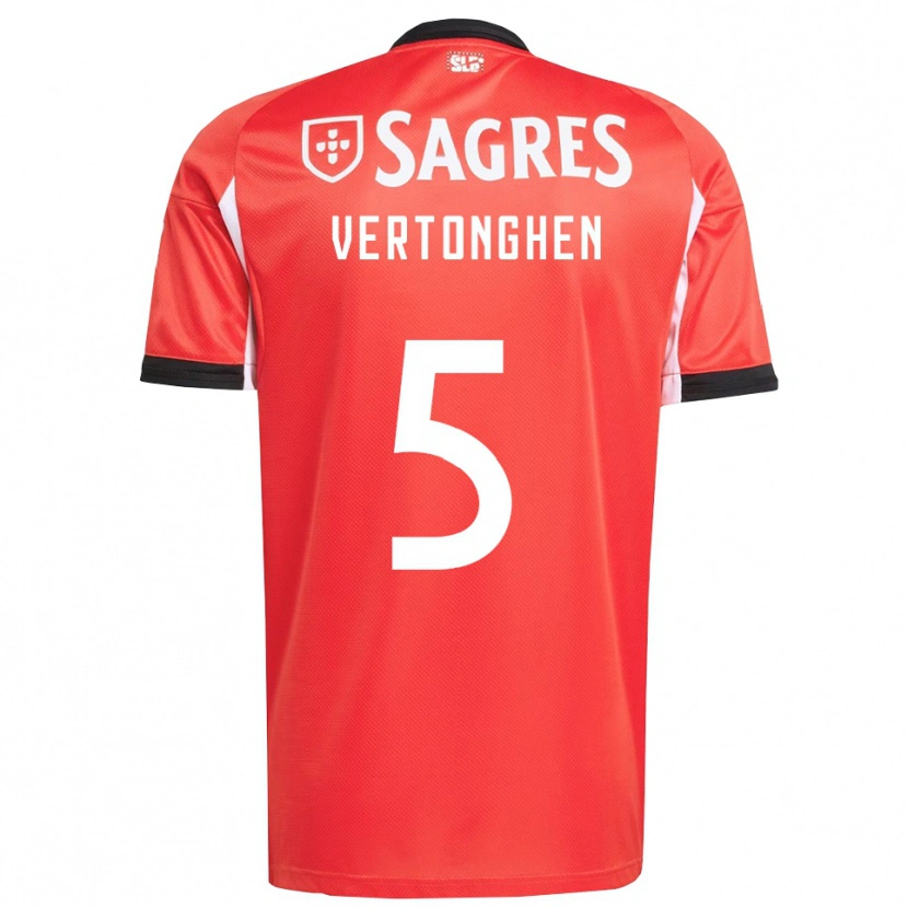 Danxen Børn Jan Vertonghen #5 Rød Hvid Hjemmebane Spillertrøjer 2025/26 Trøje T-Shirt