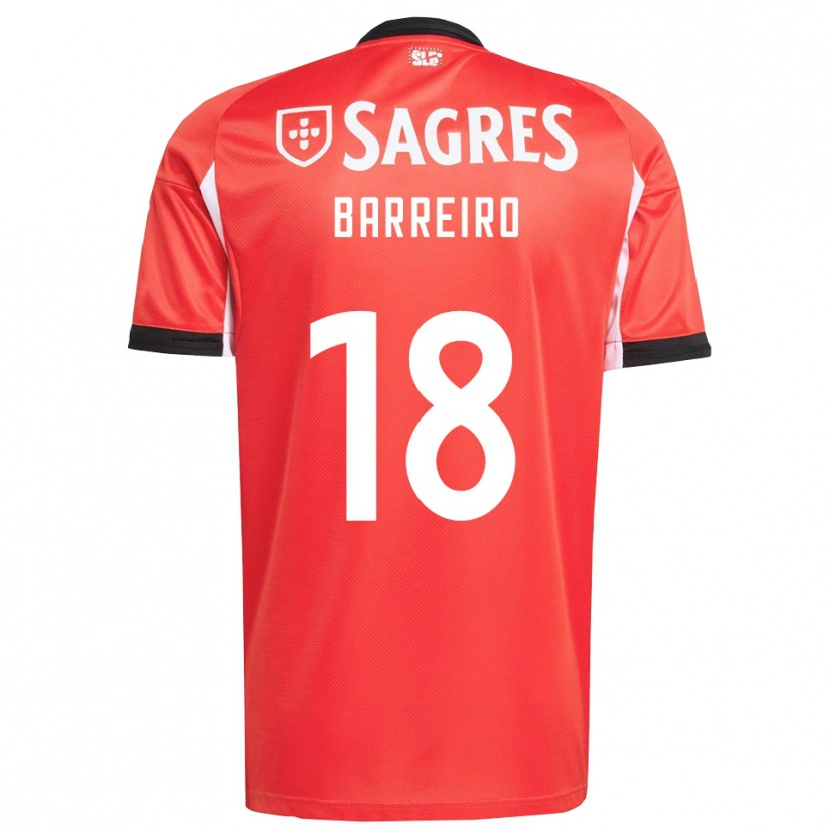 Danxen Børn Leandro Barreiro #18 Rød Hvid Hjemmebane Spillertrøjer 2025/26 Trøje T-Shirt