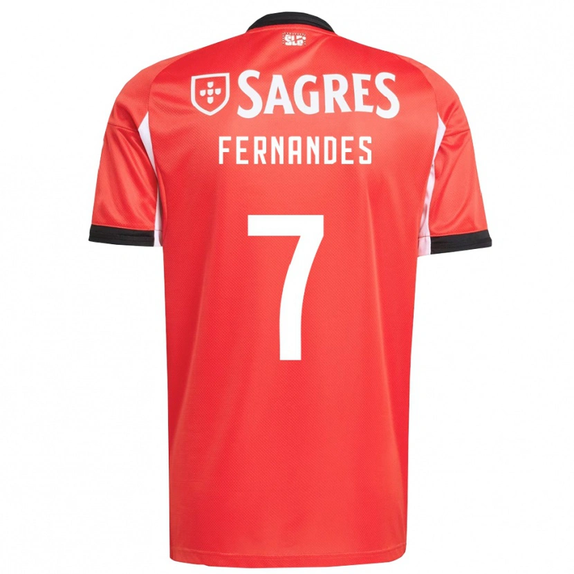 Danxen Børn Ricardo Fernandes #7 Rød Hvid Hjemmebane Spillertrøjer 2025/26 Trøje T-Shirt
