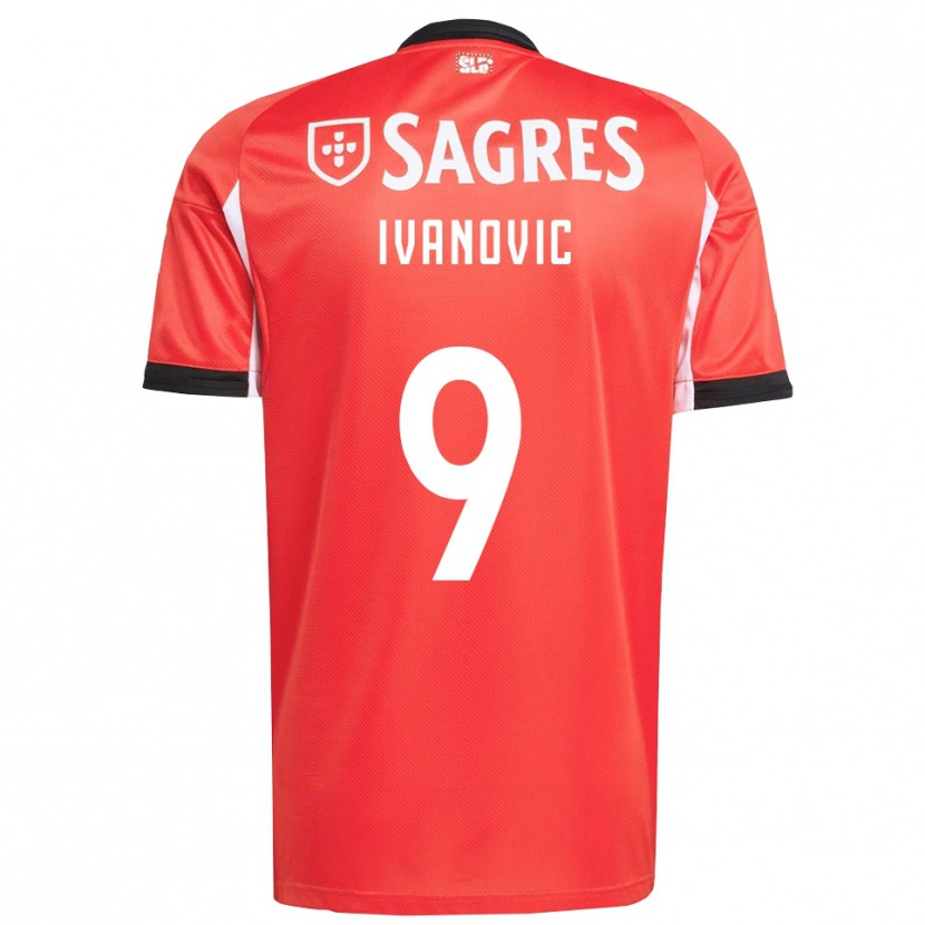 Danxen Børn Franjo Ivanovic #9 Rød Hvid Hjemmebane Spillertrøjer 2025/26 Trøje T-Shirt