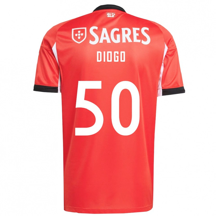 Danxen Børn Diogo Ferreira #50 Rød Hvid Hjemmebane Spillertrøjer 2025/26 Trøje T-Shirt
