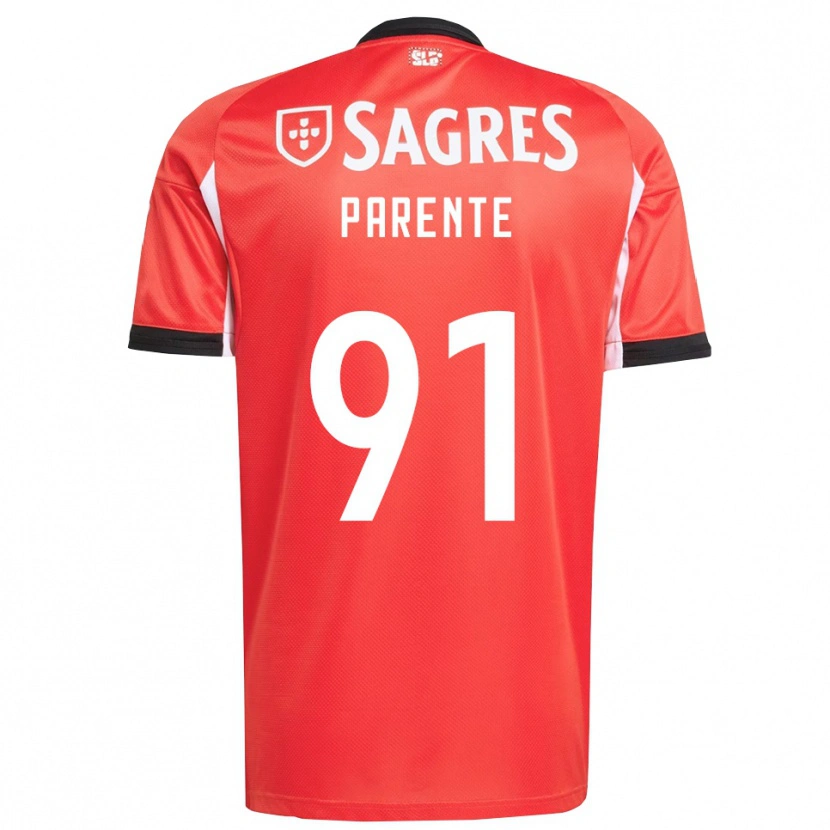 Danxen Børn Tiago Parente #91 Rød Hvid Hjemmebane Spillertrøjer 2025/26 Trøje T-Shirt