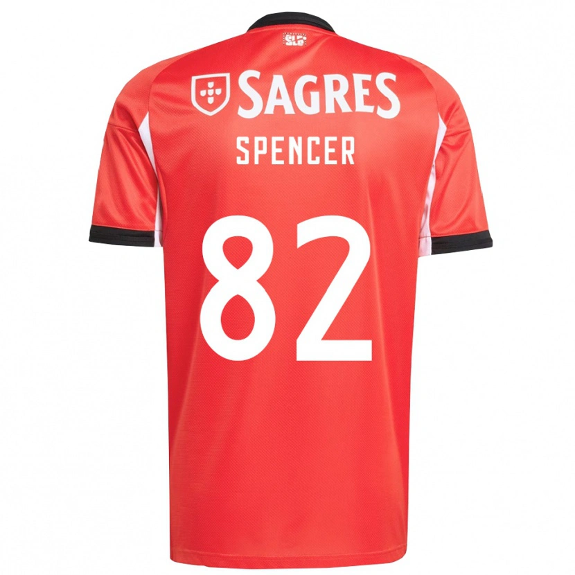 Danxen Børn Diogo Spencer #82 Rød Hvid Hjemmebane Spillertrøjer 2025/26 Trøje T-Shirt