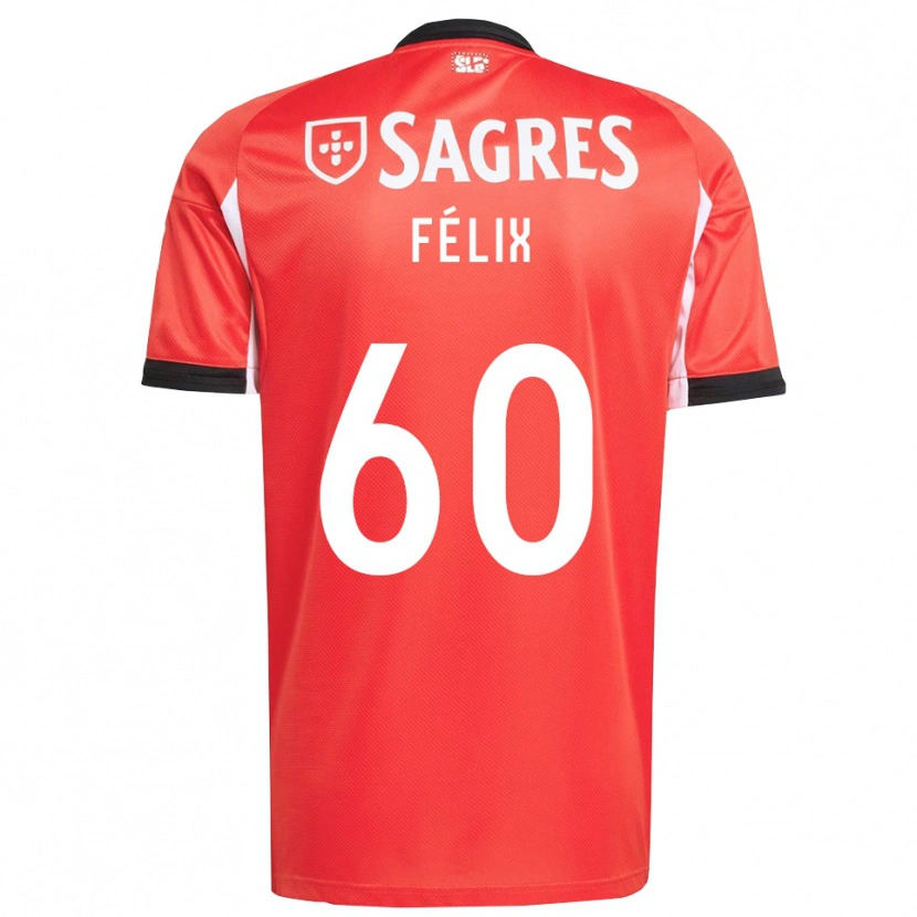 Danxen Børn Nuno Félix #60 Rød Hvid Hjemmebane Spillertrøjer 2025/26 Trøje T-Shirt