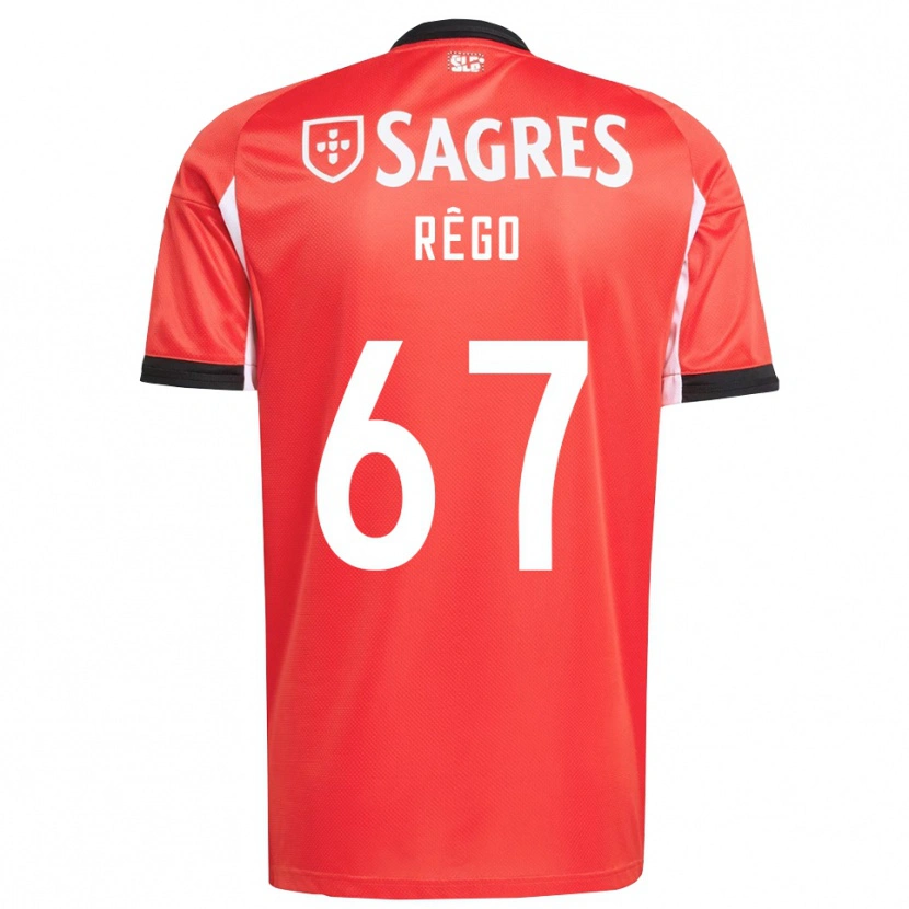 Danxen Børn Rodrigo Rêgo #67 Rød Hvid Hjemmebane Spillertrøjer 2025/26 Trøje T-Shirt