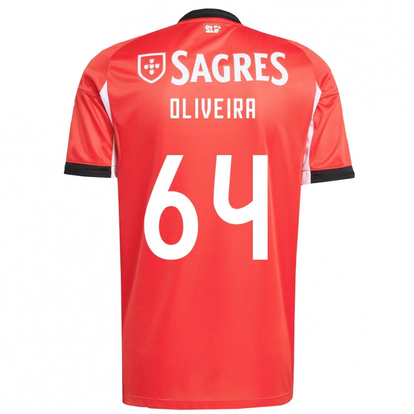Danxen Børn Gonçalo Oliveira #64 Rød Hvid Hjemmebane Spillertrøjer 2025/26 Trøje T-Shirt