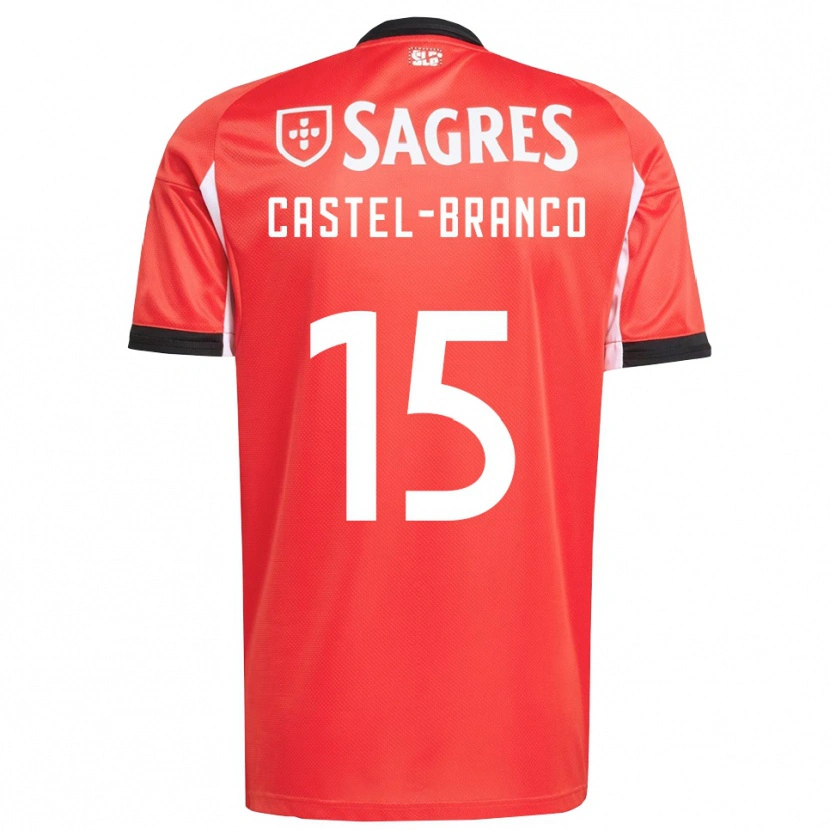Danxen Børn Diego Castel Branco #15 Rød Hvid Hjemmebane Spillertrøjer 2025/26 Trøje T-Shirt