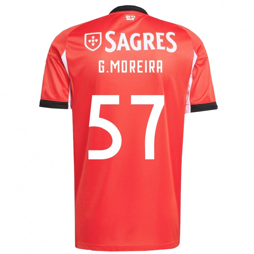 Danxen Børn Gonçalo Moreira #57 Rød Hvid Hjemmebane Spillertrøjer 2025/26 Trøje T-Shirt