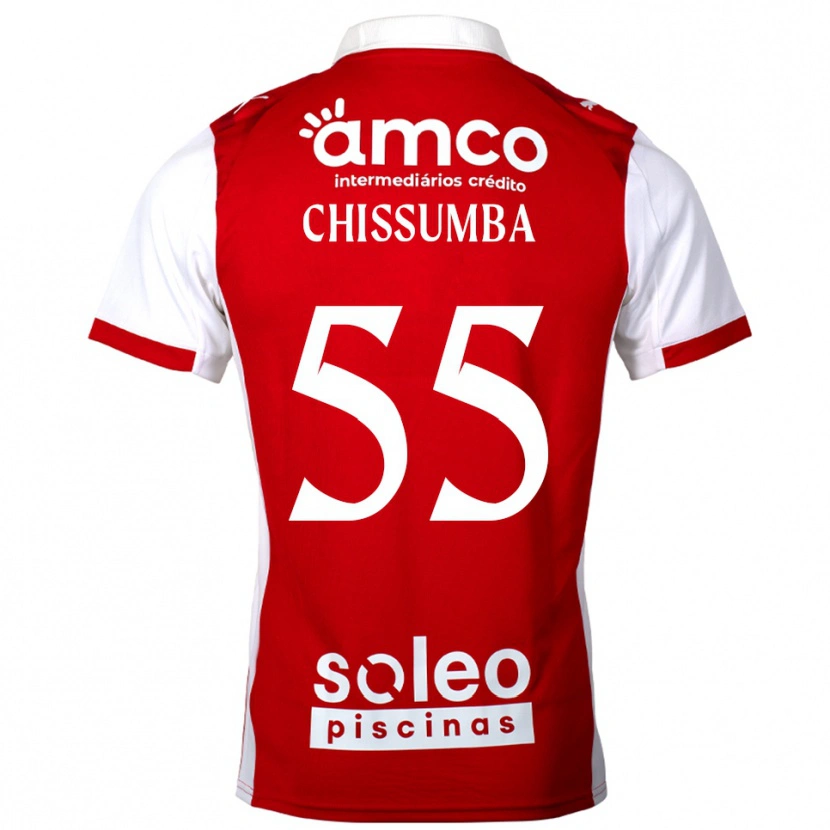 Danxen Børn Chissumba #55 Rød Hvid Hjemmebane Spillertrøjer 2025/26 Trøje T-Shirt