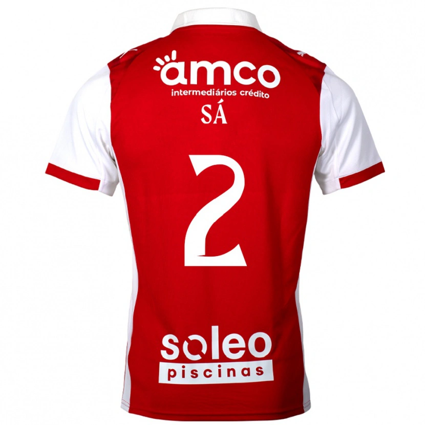 Danxen Børn Henrique Sá #2 Rød Hvid Hjemmebane Spillertrøjer 2025/26 Trøje T-Shirt