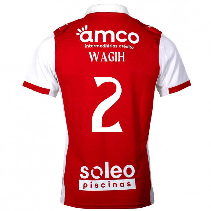 Danxen Børn Youssef Wagih #2 Rød Hvid Hjemmebane Spillertrøjer 2025/26 Trøje T-Shirt
