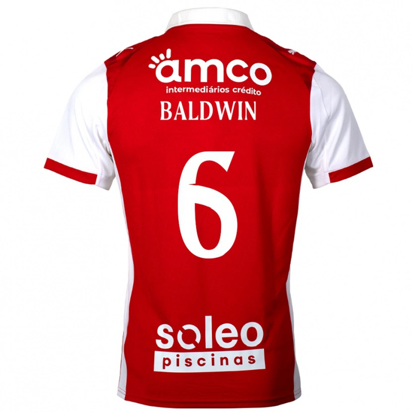 Danxen Børn Carlyn Baldwin #6 Rød Hvid Hjemmebane Spillertrøjer 2025/26 Trøje T-Shirt