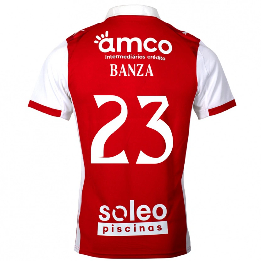 Danxen Børn Simon Banza #23 Rød Hvid Hjemmebane Spillertrøjer 2025/26 Trøje T-Shirt
