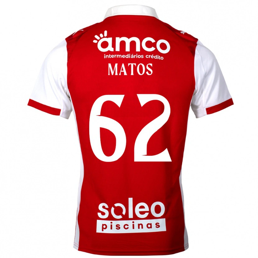 Danxen Børn Nuno Matos #62 Rød Hvid Hjemmebane Spillertrøjer 2025/26 Trøje T-Shirt