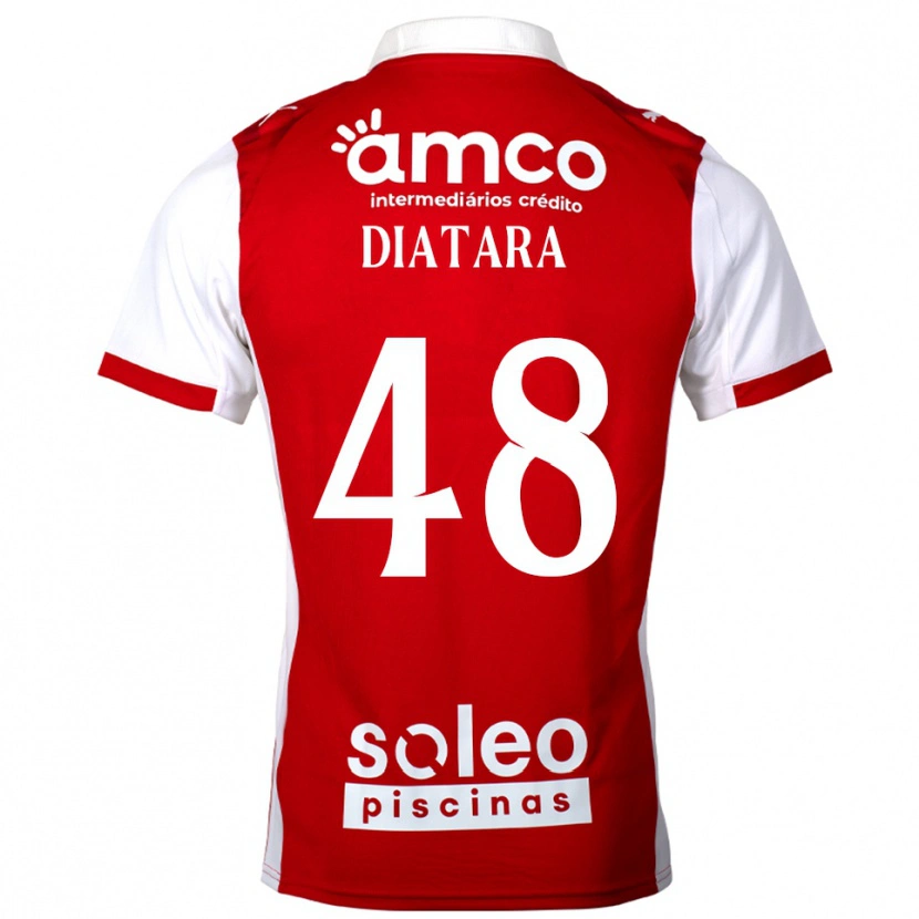 Danxen Børn Samba Diatara #48 Rød Hvid Hjemmebane Spillertrøjer 2025/26 Trøje T-Shirt