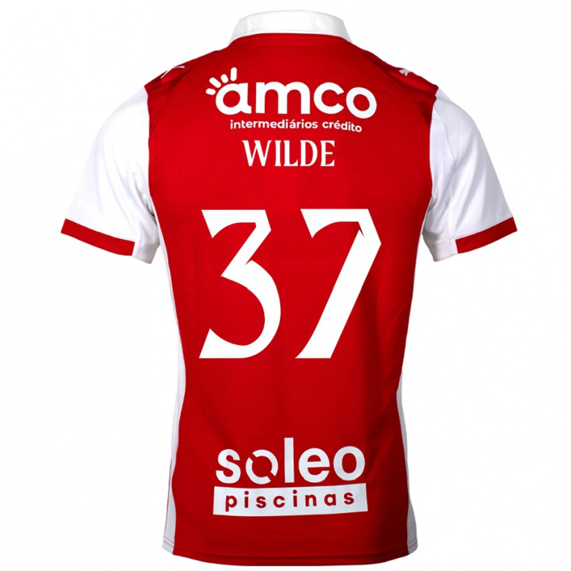Danxen Børn Manjou Wilde #37 Rød Hvid Hjemmebane Spillertrøjer 2025/26 Trøje T-Shirt