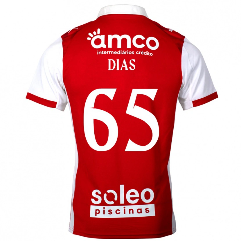 Danxen Børn Leandro Dias #65 Rød Hvid Hjemmebane Spillertrøjer 2025/26 Trøje T-Shirt