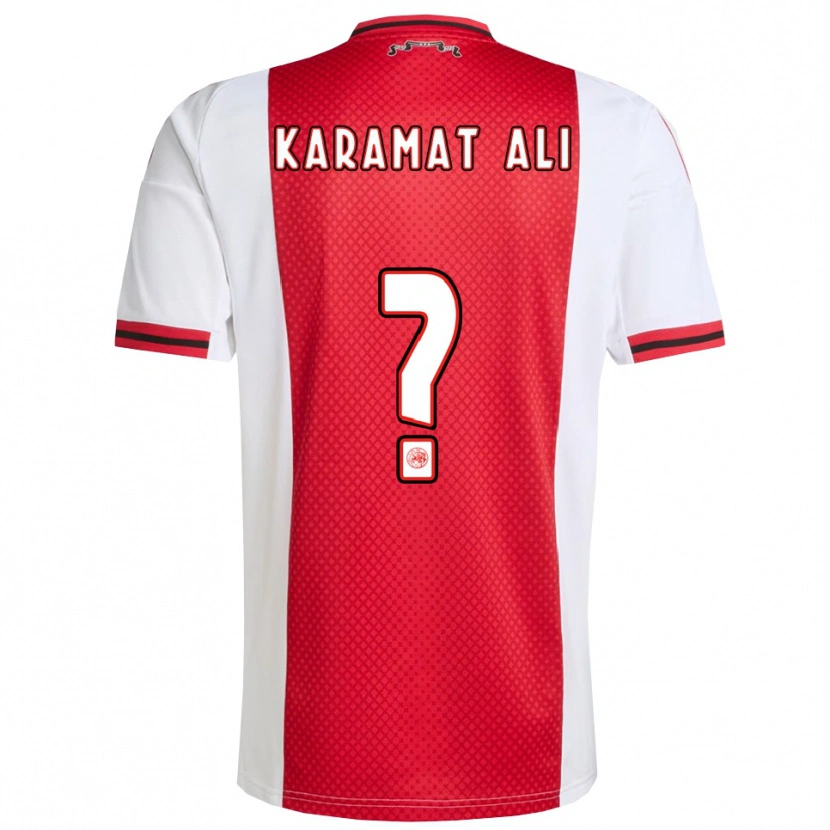 Danxen Børn Yaïr Karamat Ali #0 Rød Hvid Hjemmebane Spillertrøjer 2025/26 Trøje T-Shirt