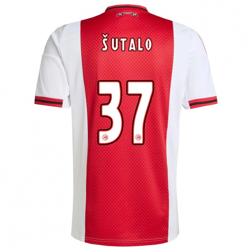Danxen Børn Josip Šutalo #37 Rød Hvid Hjemmebane Spillertrøjer 2025/26 Trøje T-Shirt