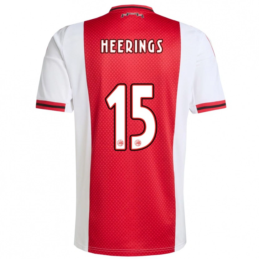 Danxen Børn Kai Heerings #15 Rød Hvid Hjemmebane Spillertrøjer 2025/26 Trøje T-Shirt