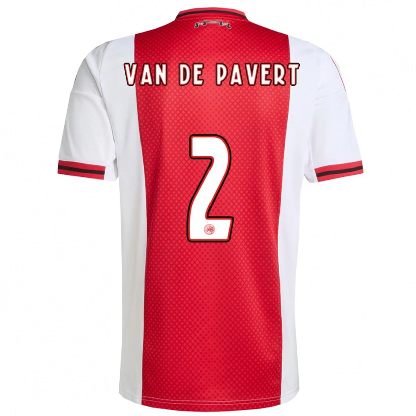 Danxen Børn Ryan Van De Pavert #2 Rød Hvid Hjemmebane Spillertrøjer 2025/26 Trøje T-Shirt