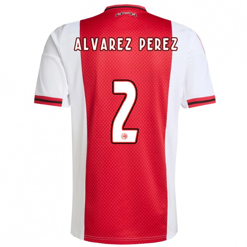 Danxen Børn Marley Alvarez Perez #2 Rød Hvid Hjemmebane Spillertrøjer 2025/26 Trøje T-Shirt
